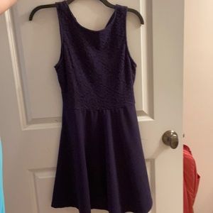 Speechless Navy Blue Lacy Dress